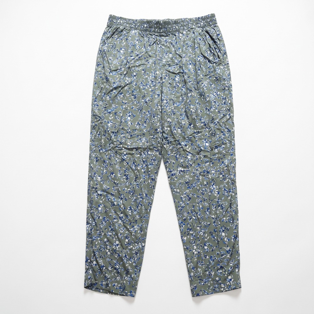 Jessica Simpson M Olive Blue Floral Pull-On Pants Womens Boho Casual Cozy